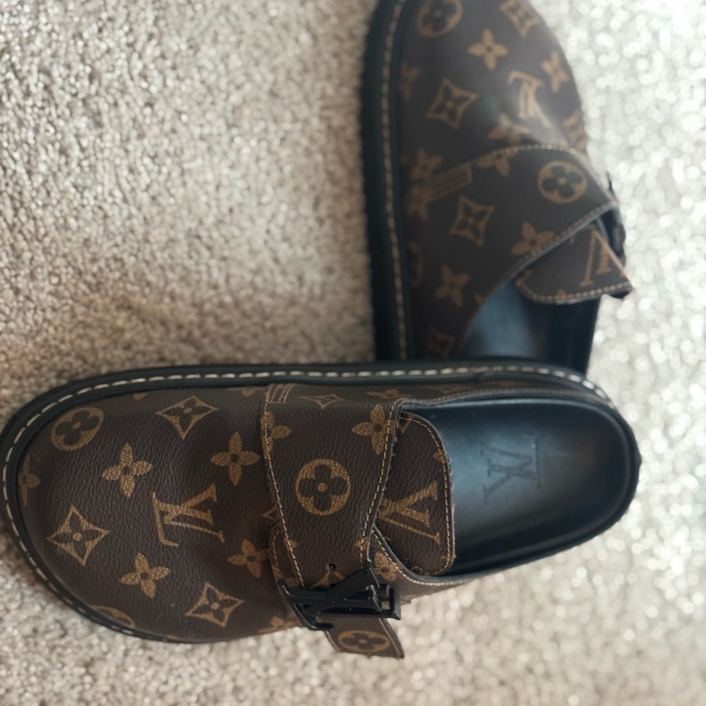 Louis Vuitton Brown Monogram Slip-Ons